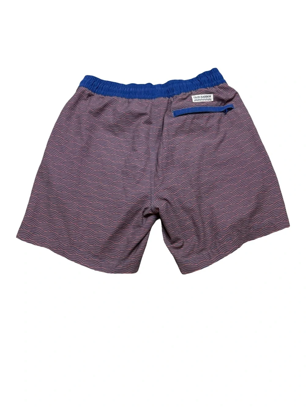 🌊 Fair Harbor The Bayberry Trunk Red Wave Swim Trunks Size Small 🌊
